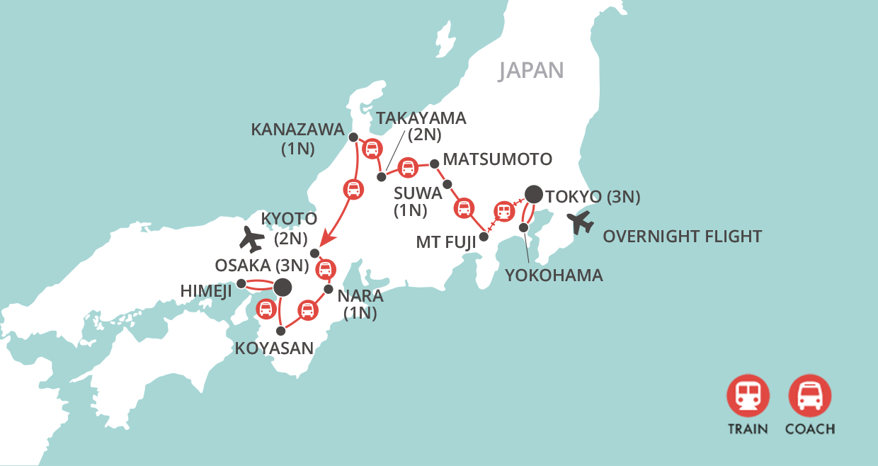 Gardens of Japan map