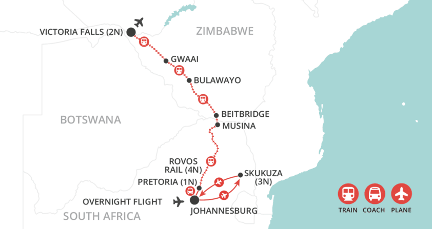 Kruger & Rovos Rail Escape map